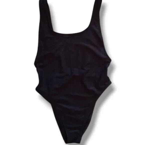 Aerie Shine Rib Birthday Scoop Cheekiest One Piece Swimsuit - Picture 5 of 6
